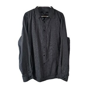 CJ BLACK Mens Long Sleeve Striped button up shirt size 2XL Black White EUC